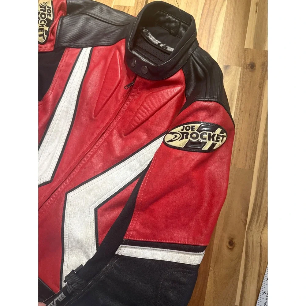 Joe Rocket Leather‎ Motorcycle Jacket Size 46 Red & Black men's large